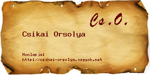 Csikai Orsolya névjegykártya